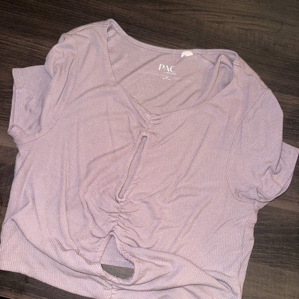PacSun Light Purple Ruched Crop Top